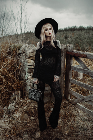 Killstar Gothic Goth Okkult Wiccan Strumpfhose Believe In Magic